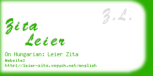 zita leier business card